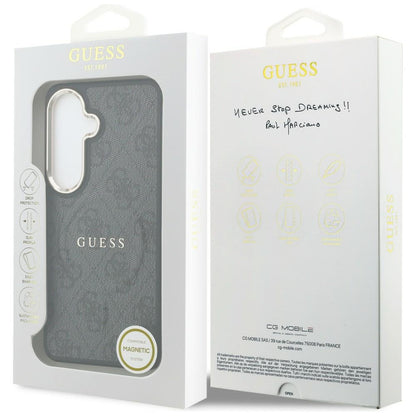 MagSafe Case for Samsung Galaxy S26 S942, Guess, 4G Embossed Ring, Black