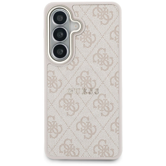 Θήκη MagSafe για Samsung Galaxy S26 S942, Guess, 4G με ανάγλυφο δαχτυλίδι, Ροζ Μαύρο