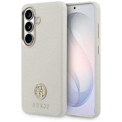 Θήκη MagSafe για Samsung Galaxy S26 S942, Guess, Rhinestone Round Logo, Μπεζ