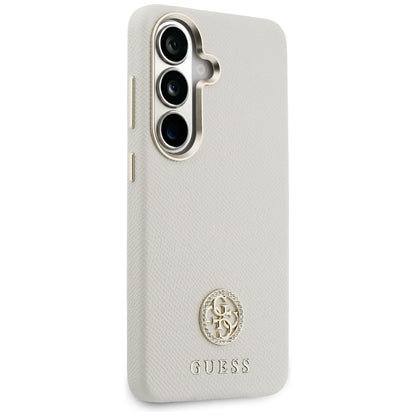 Θήκη MagSafe για Samsung Galaxy S26 S942, Guess, Rhinestone Round Logo, Μπεζ