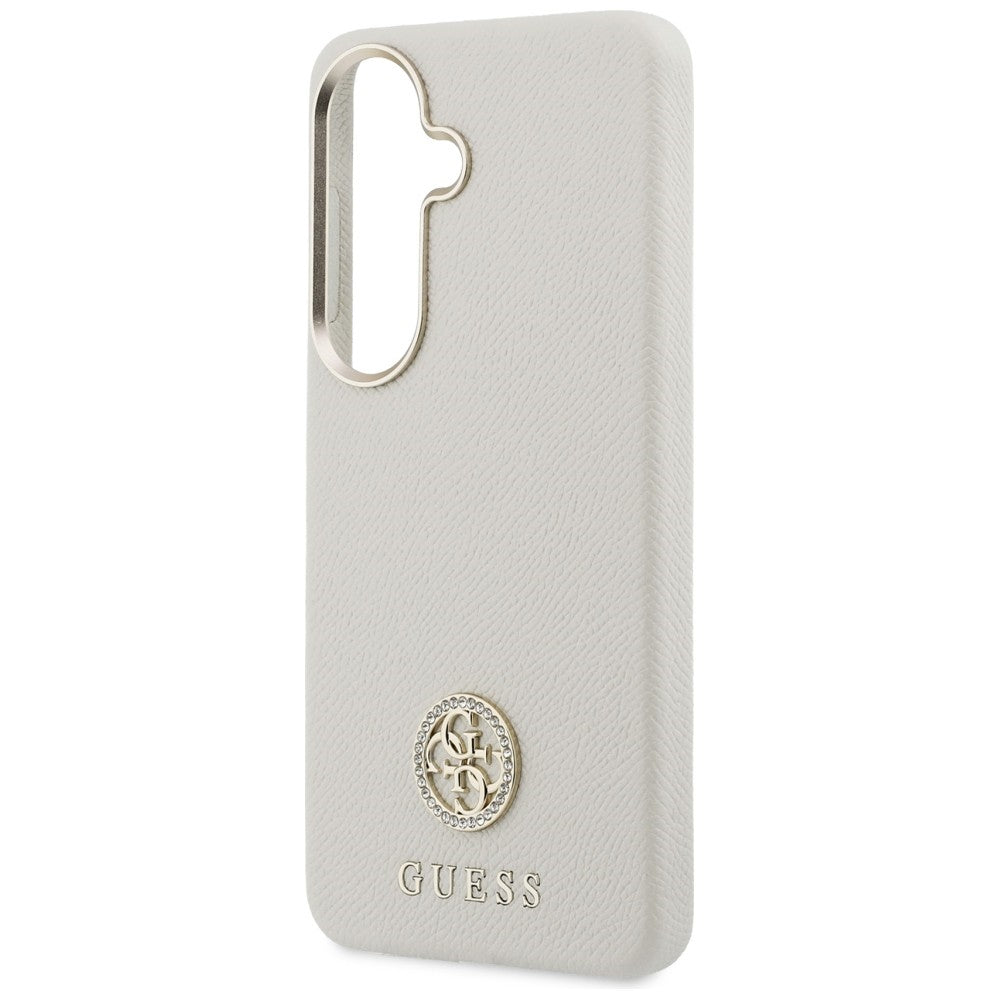 Θήκη MagSafe για Samsung Galaxy S26 S942, Guess, Rhinestone Round Logo, Μπεζ