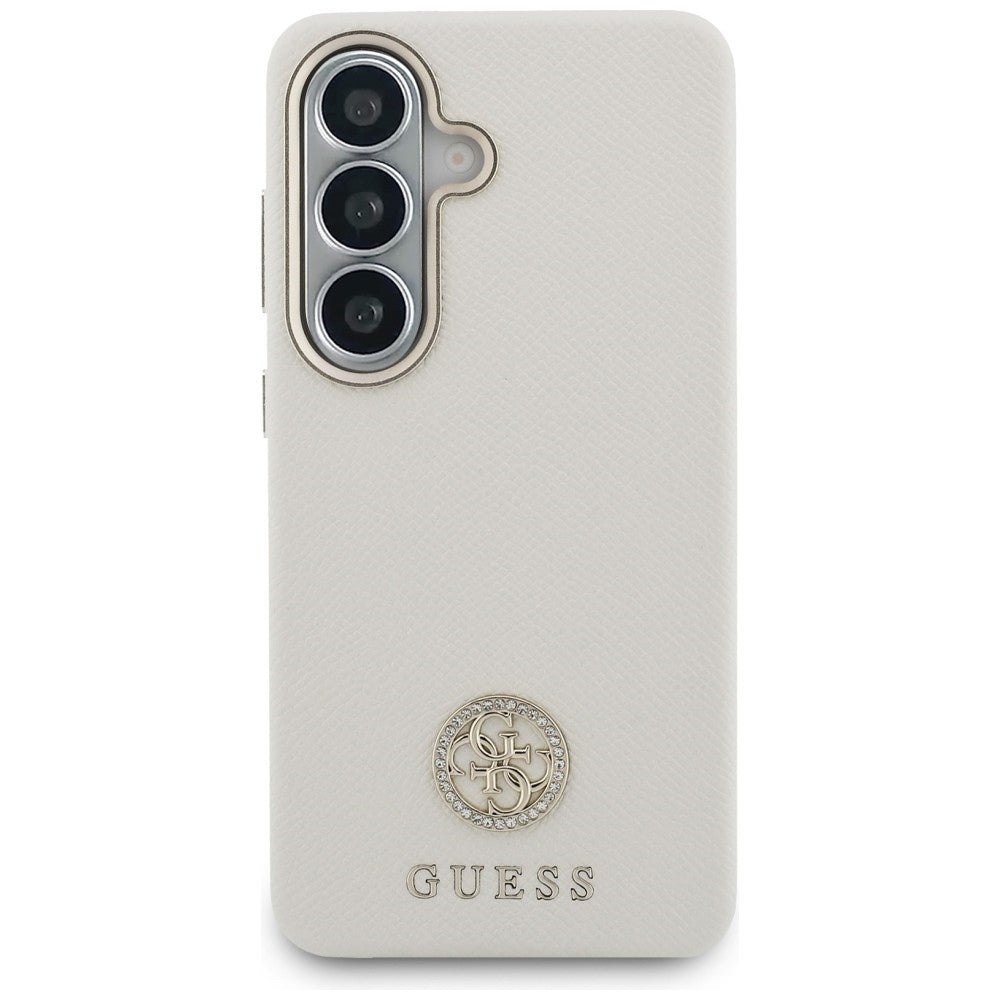 Θήκη MagSafe για Samsung Galaxy S26 S942, Guess, Rhinestone Round Logo, Μπεζ
