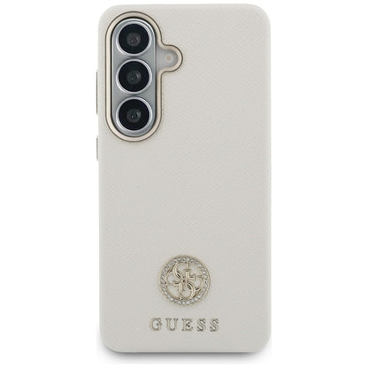 Θήκη MagSafe για Samsung Galaxy S26 S942, Guess, Rhinestone Round Logo, Μπεζ