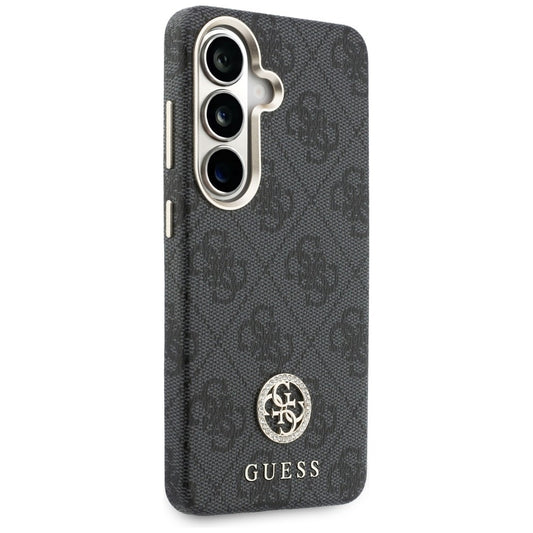 Θήκη MagSafe για Samsung Galaxy S26 S942, Guess, Rhinestone Round Logo, Μαύρη