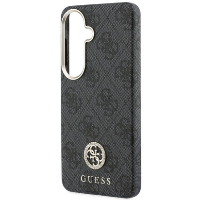 Θήκη MagSafe για Samsung Galaxy S26 S942, Guess, Rhinestone Round Logo, Μαύρη