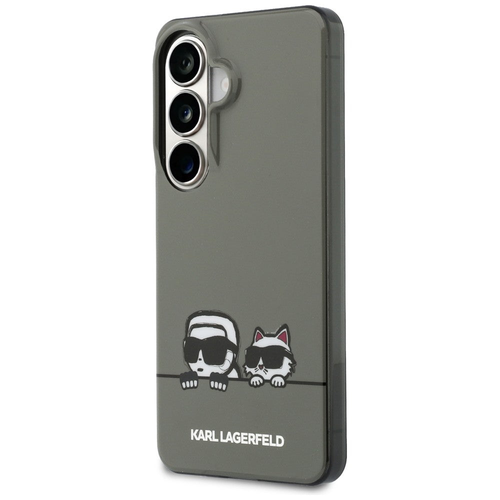 Θήκη MagSafe για Samsung Galaxy S26 S942, Karl Lagerfeld, IML Karl & Choupette Peekaboo Logo, Μαύρη