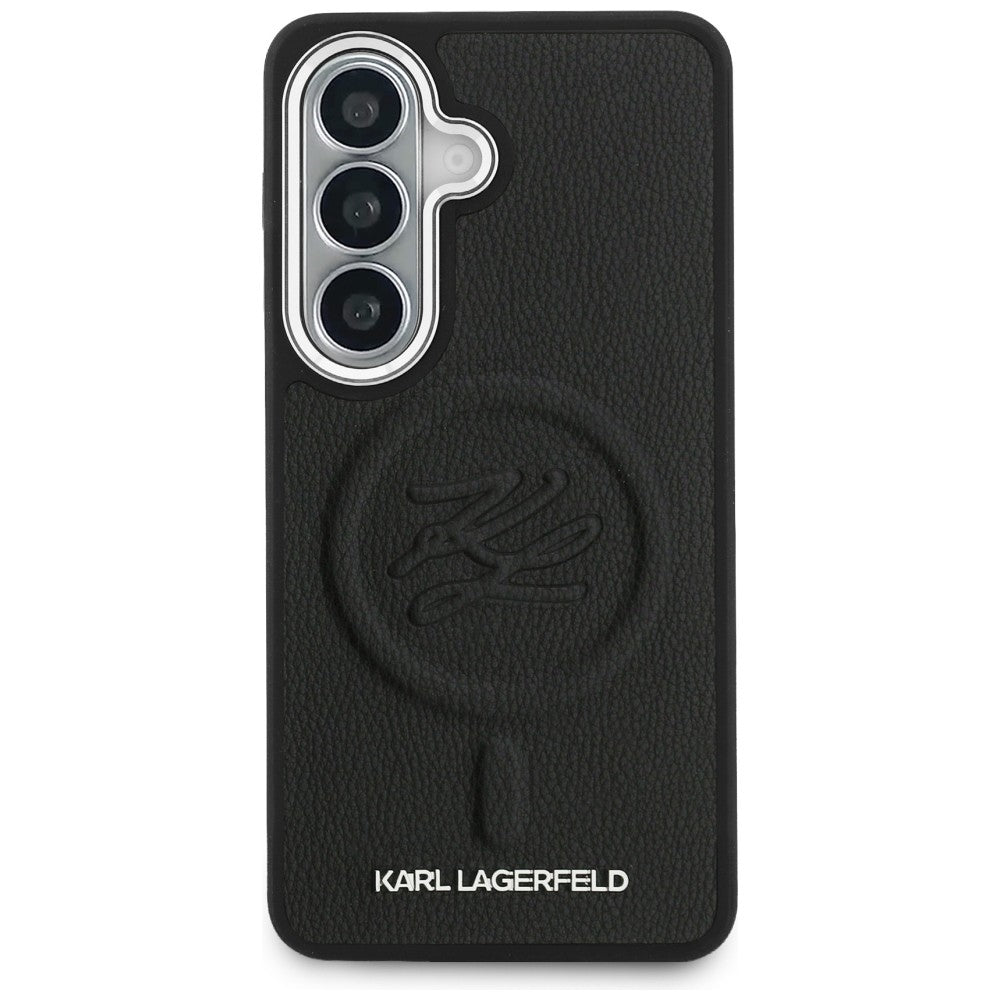 Θήκη MagSafe για Samsung Galaxy S26 S942, Karl Lagerfeld, Initial Logo Debossed, Μαύρη