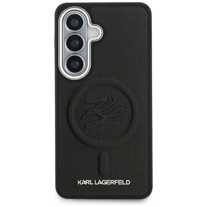 Θήκη MagSafe για Samsung Galaxy S26 S942, Karl Lagerfeld, Initial Logo Debossed, Μαύρη