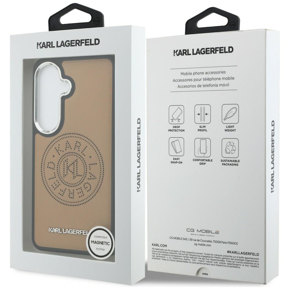 Θήκη MagSafe για Samsung Galaxy S26 S942, Karl Lagerfeld, Karl Round Point Logo, Καφέ