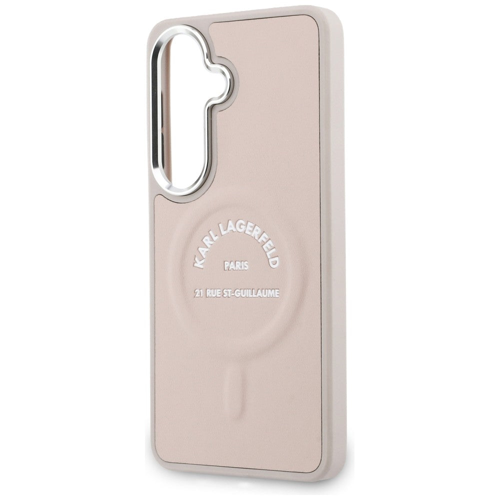 Θήκη MagSafe για Samsung Galaxy S26 S942, Karl Lagerfeld, Λογότυπο Karl RSG, Ροζ