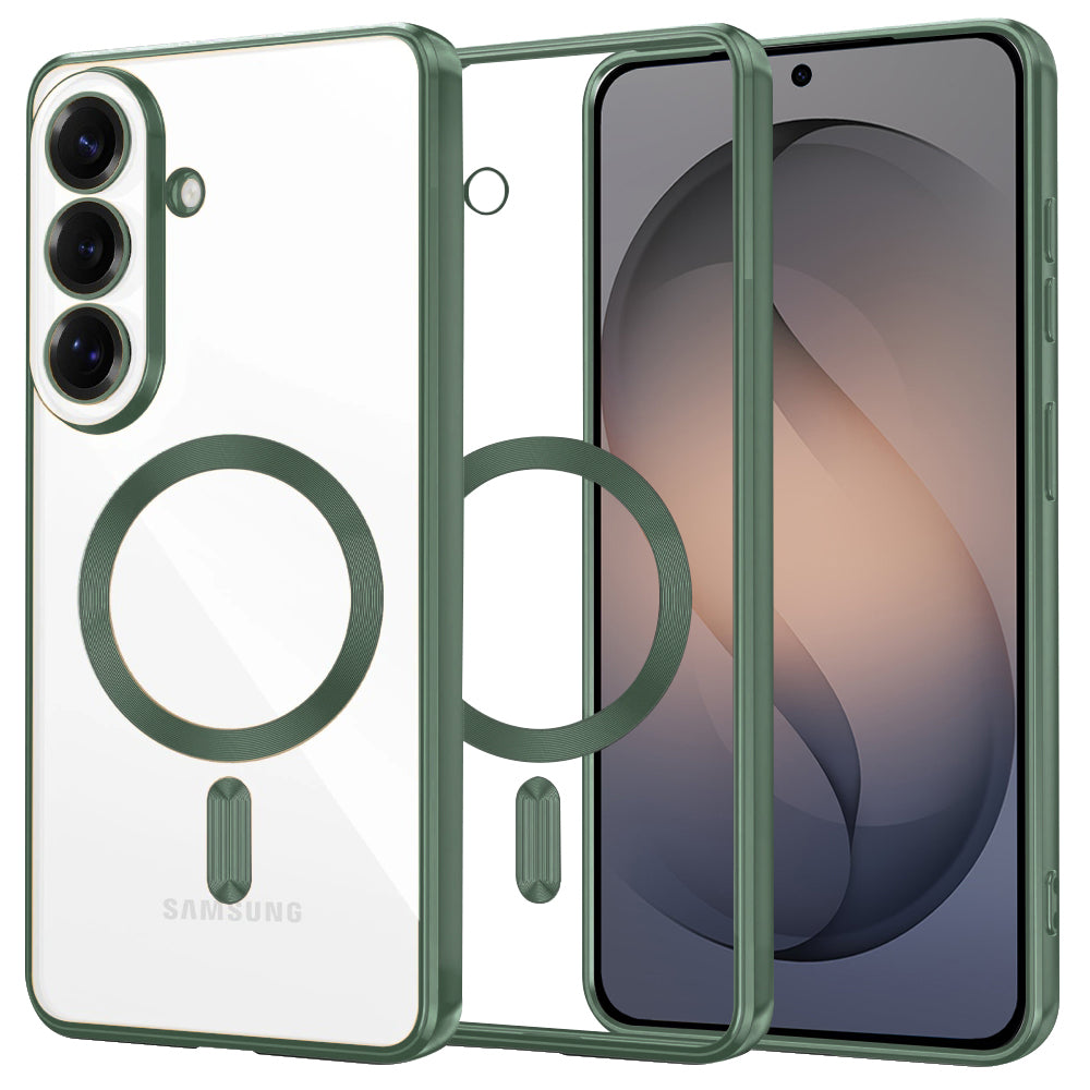 Θήκη MagSafe για Samsung Galaxy S26, Techsuit, Luxury Crystal, Σκούρο Πράσινο