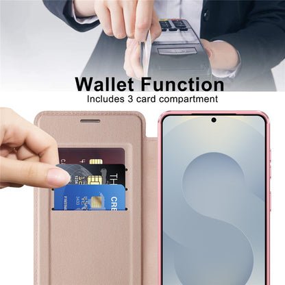 Θήκη MagSafe για Samsung Galaxy S26, Techsuit, SmartMag Book, Ροζ