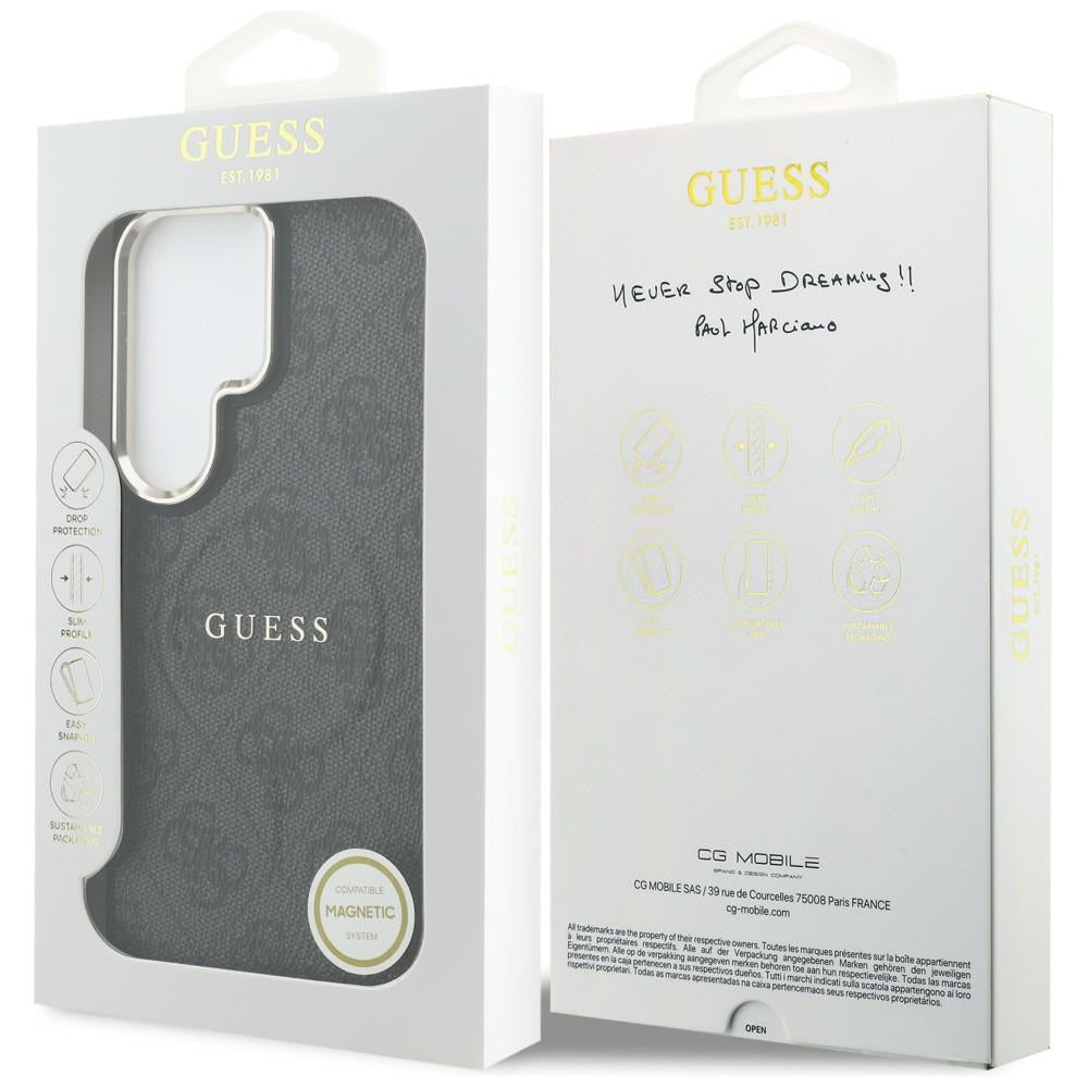 Θήκη MagSafe για Samsung Galaxy S26 Ultra S948, Guess, 4G Embossed Ring, Μαύρη
