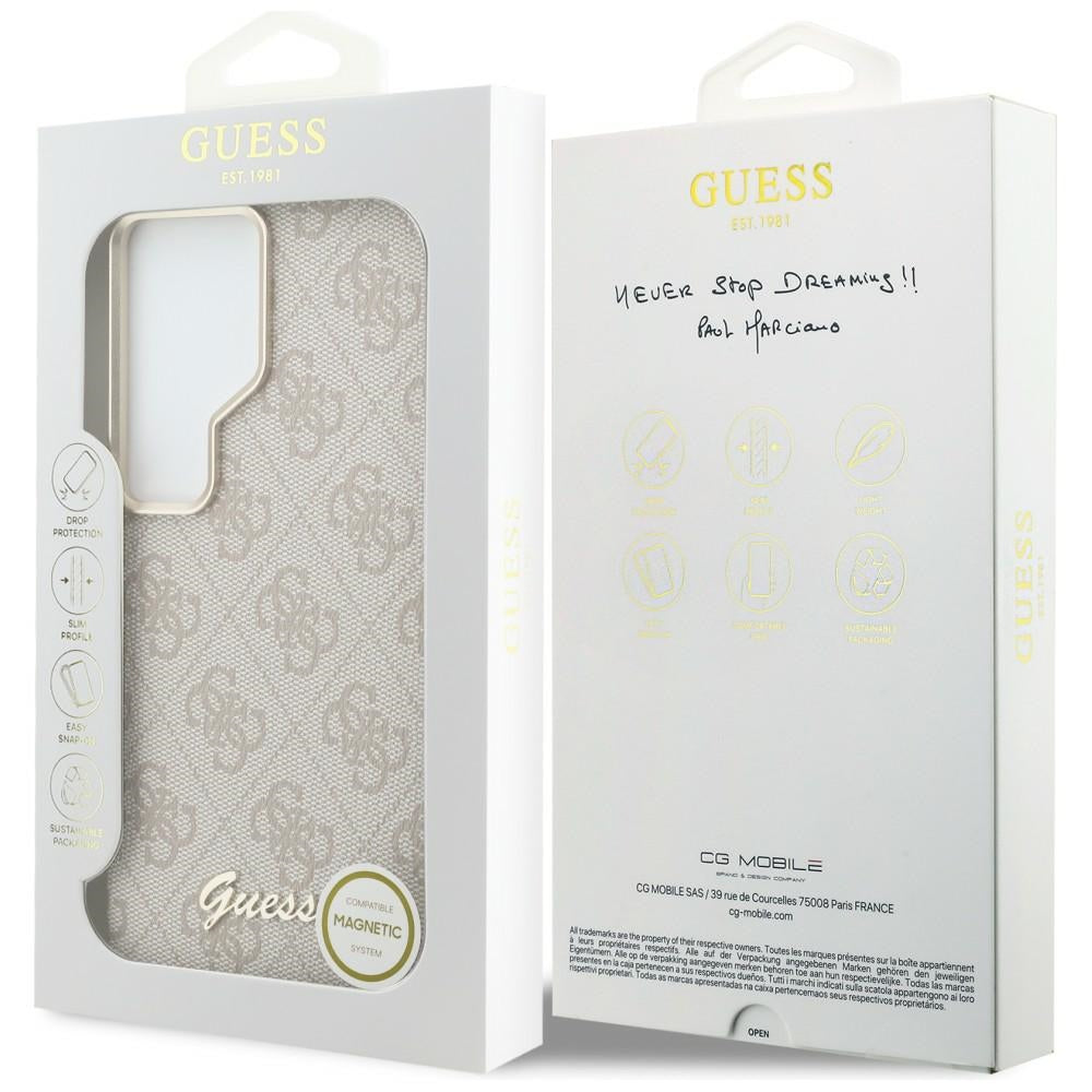 Θήκη MagSafe για Samsung Galaxy S26 Ultra S948, Guess, 4G Script Logo, Ροζ