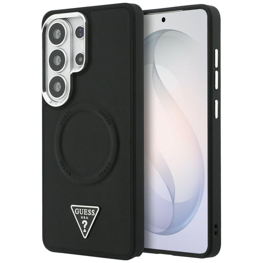 Θήκη MagSafe για Samsung Galaxy S26 Ultra S948, Guess, Embossed Ring Triangle Logo, Μαύρη