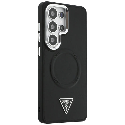 Θήκη MagSafe για Samsung Galaxy S26 Ultra S948, Guess, Embossed Ring Triangle Logo, Μαύρη