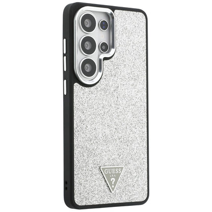 Θήκη MagSafe για Samsung Galaxy S26 Ultra S948, Guess, Σταθερό Λογότυπο Τριγώνου με Γκλίτερ, Ασημί