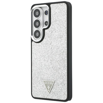 Θήκη MagSafe για Samsung Galaxy S26 Ultra S948, Guess, Σταθερό Λογότυπο Τριγώνου με Γκλίτερ, Ασημί