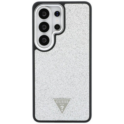 Θήκη MagSafe για Samsung Galaxy S26 Ultra S948, Guess, Σταθερό Λογότυπο Τριγώνου με Γκλίτερ, Ασημί