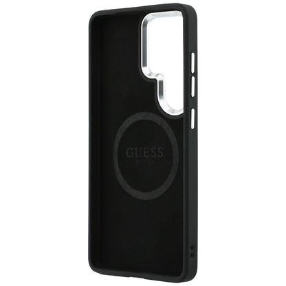 Θήκη MagSafe για Samsung Galaxy S26 Ultra S948, Guess, Σταθερό Λογότυπο Τριγώνου με Γκλίτερ, Ασημί