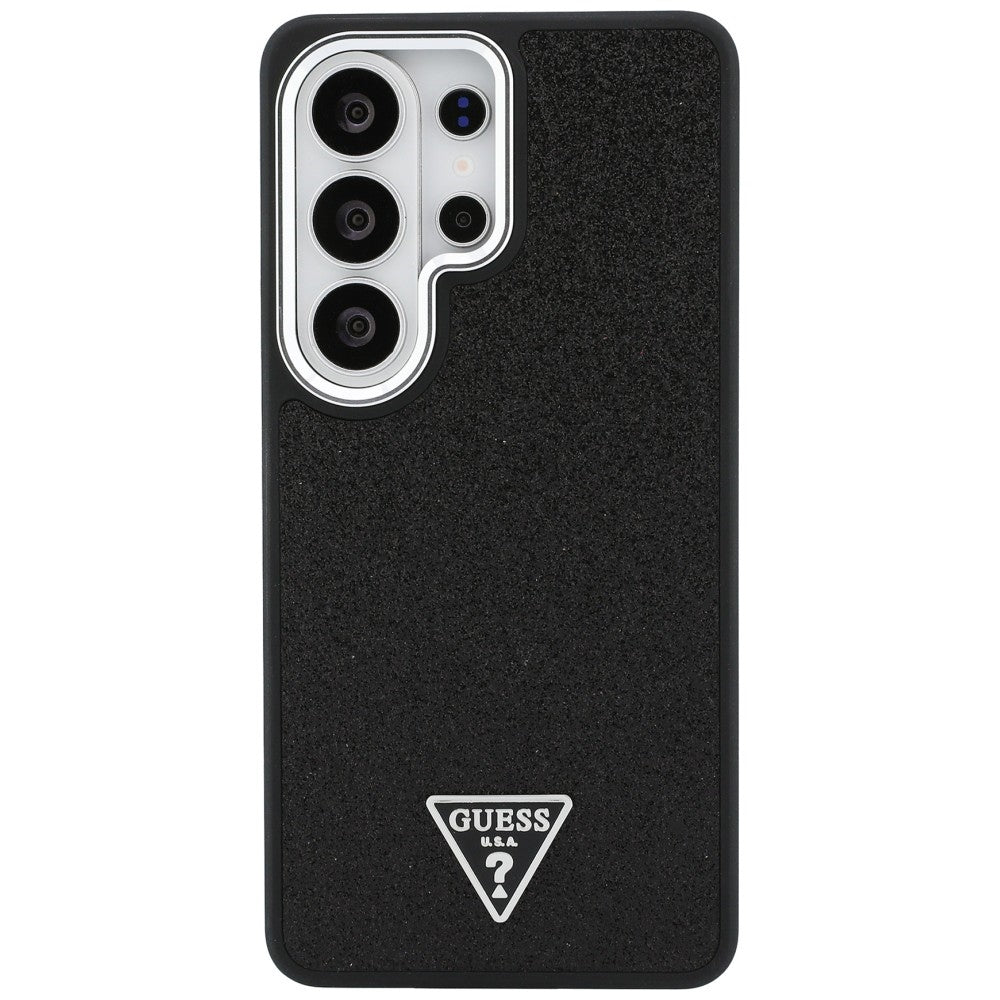 Θήκη MagSafe για Samsung Galaxy S26 Ultra S948, Guess, Fixed Glitter Triangle Logo, Μαύρη
