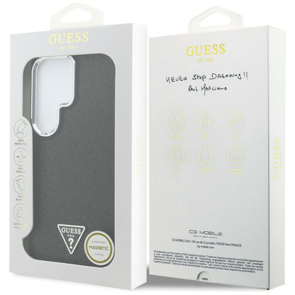 Θήκη MagSafe για Samsung Galaxy S26 Ultra S948, Guess, Fixed Glitter Triangle Logo, Μαύρη