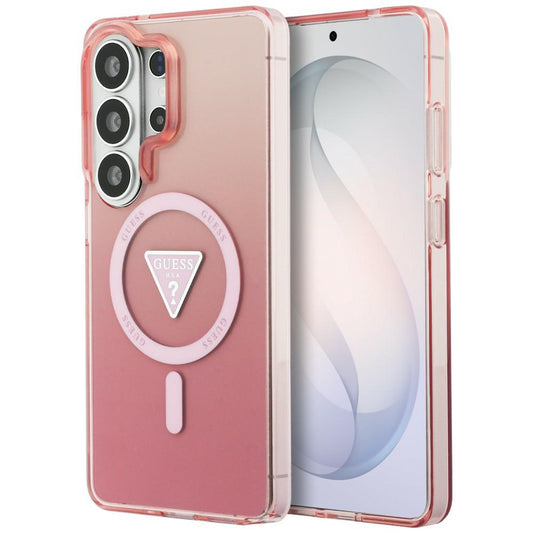 Θήκη MagSafe για Samsung Galaxy S26 Ultra S948, Guess, IML Gradient Triangle Logo, Ροζ