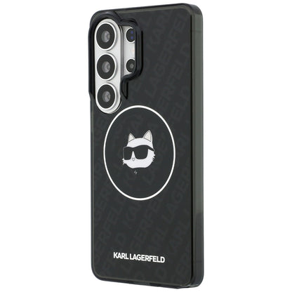 Θήκη MagSafe για Samsung Galaxy S26 Ultra S948, Karl Lagerfeld, IML Choupette Head on KL Repeated Logo, Μαύρη