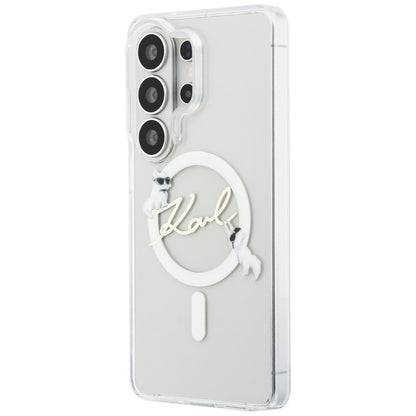 Θήκη MagSafe για Samsung Galaxy S26 Ultra S948, Karl Lagerfeld, IML Choupette Karl Script Logo, Λευκή.