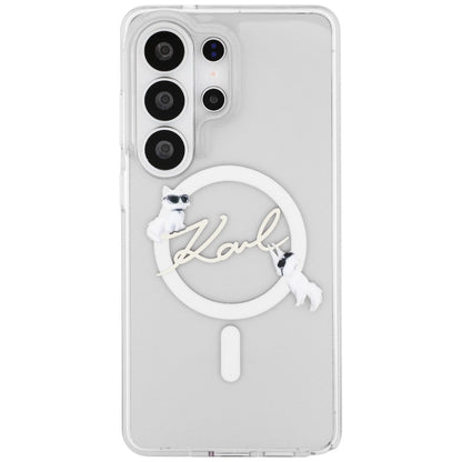 Θήκη MagSafe για Samsung Galaxy S26 Ultra S948, Karl Lagerfeld, IML Choupette Karl Script Logo, Λευκή.