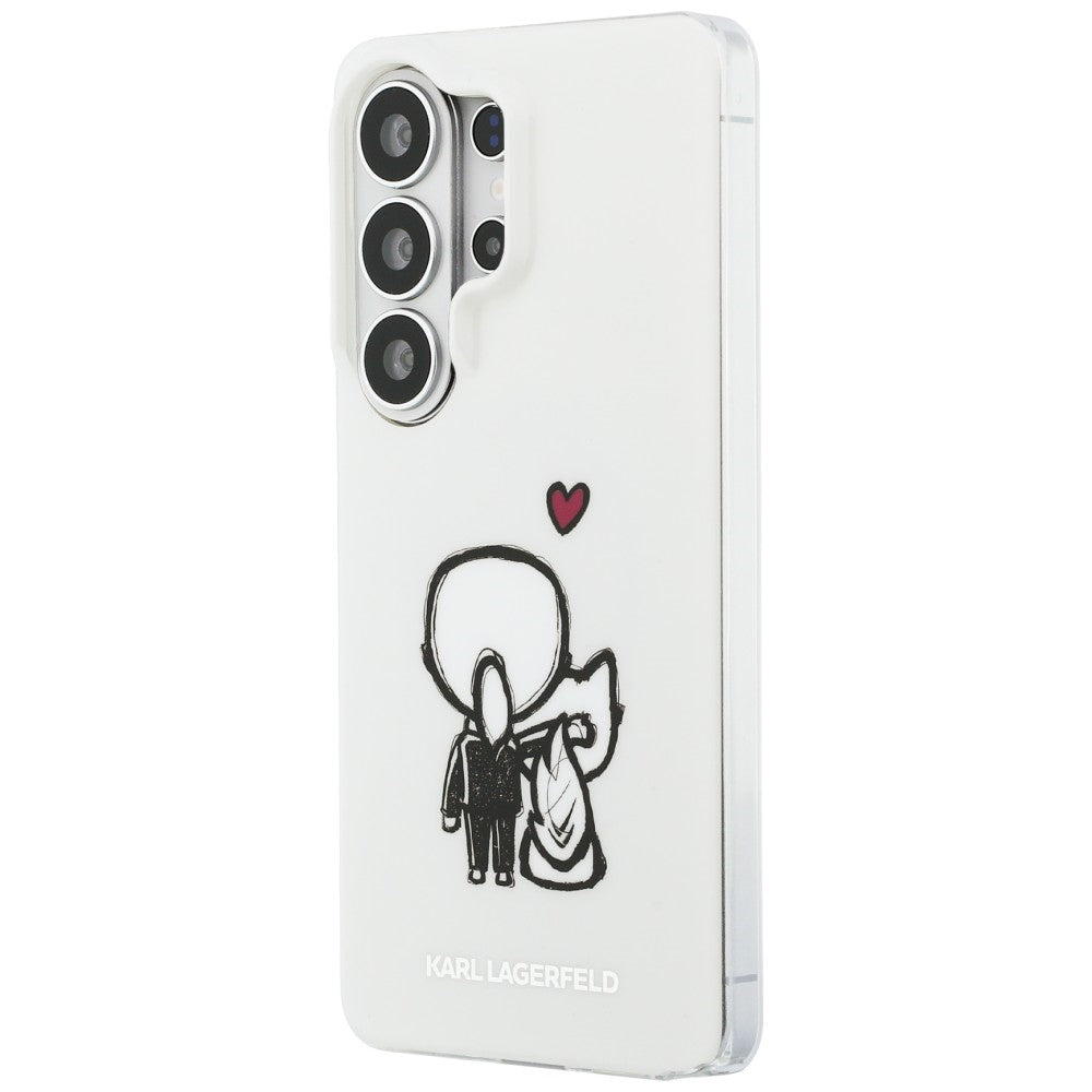 MagSafe Case for Samsung Galaxy S26 Ultra S948, Karl Lagerfeld, IML Karl & Choupette Back Logo, White