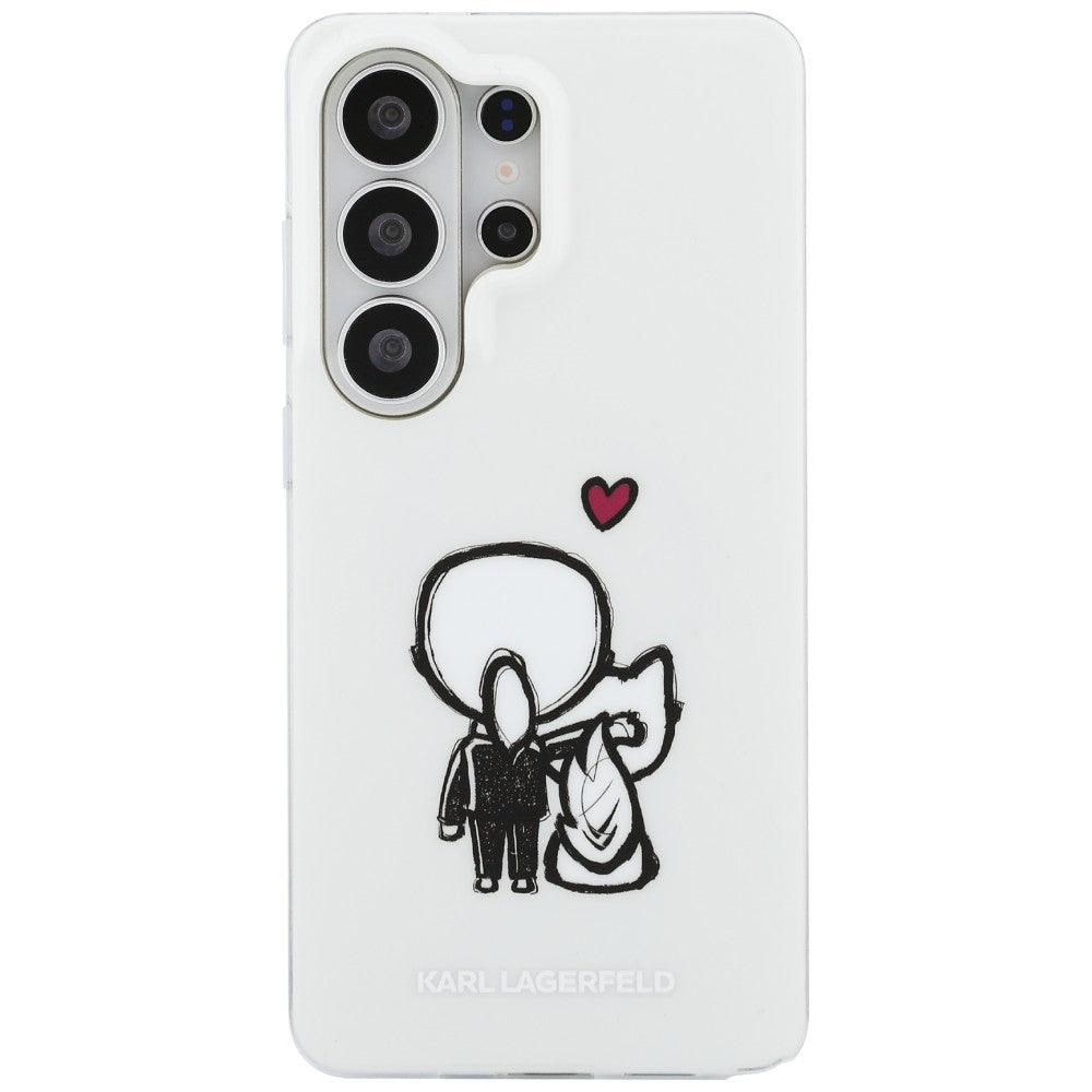 MagSafe Case for Samsung Galaxy S26 Ultra S948, Karl Lagerfeld, IML Karl & Choupette Back Logo, White