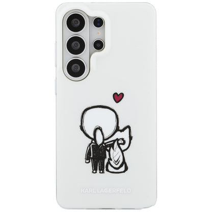 MagSafe Case for Samsung Galaxy S26 Ultra S948, Karl Lagerfeld, IML Karl & Choupette Back Logo, White