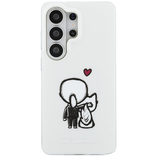 Θήκη MagSafe για Samsung Galaxy S26 Ultra S948, Karl Lagerfeld, IML Karl & Choupette Back Logo, Λευκό