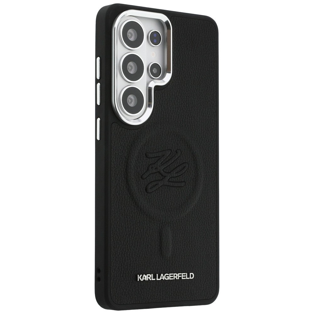 Θήκη MagSafe για Samsung Galaxy S26 Ultra S948, Karl Lagerfeld, Initial Logo Debossed, Μαύρη