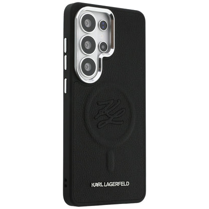 Θήκη MagSafe για Samsung Galaxy S26 Ultra S948, Karl Lagerfeld, Initial Logo Debossed, Μαύρη