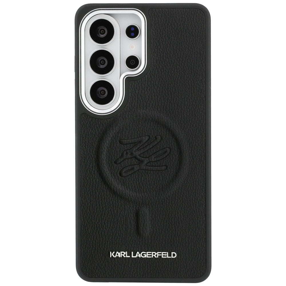 Θήκη MagSafe για Samsung Galaxy S26 Ultra S948, Karl Lagerfeld, Initial Logo Debossed, Μαύρη