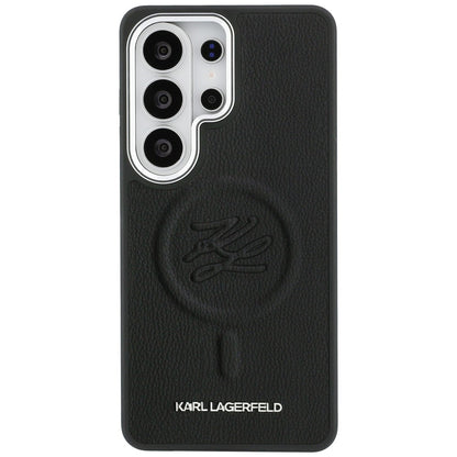 Θήκη MagSafe για Samsung Galaxy S26 Ultra S948, Karl Lagerfeld, Initial Logo Debossed, Μαύρη