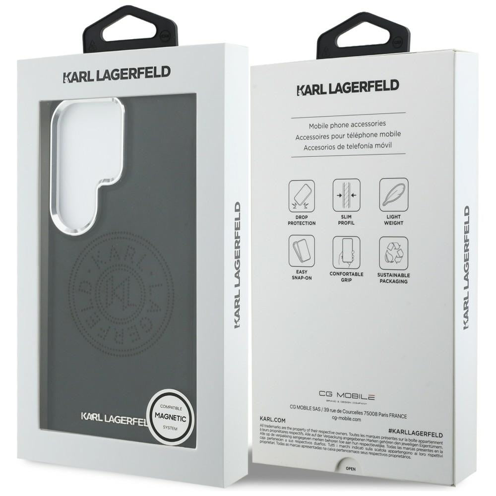 Θήκη MagSafe για Samsung Galaxy S26 Ultra S948, Karl Lagerfeld, Karl Round Point Logo, Μαύρη