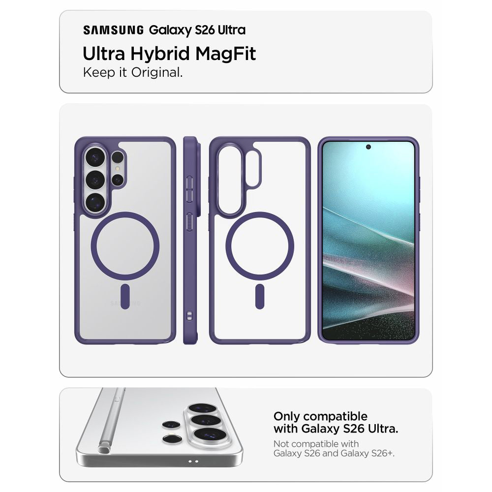 Θήκη MagSafe για Samsung Galaxy S26 Ultra S948, Spigen, Ultra Hybrid, Σκούρο Μωβ ACS11208