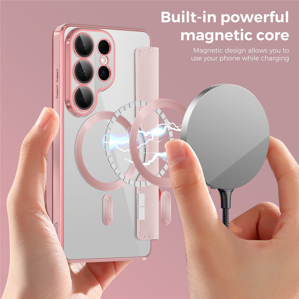 Θήκη MagSafe για Samsung Galaxy S26 Ultra S948, Techsuit, SmartMag Book, Ροζ