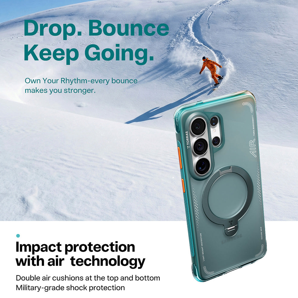 Θήκη MagSafe για Samsung Galaxy S26 Ultra, Torras, Ostand Spin Air, Πράσινη