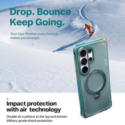 Θήκη MagSafe για Samsung Galaxy S26 Ultra, Torras, Ostand Spin Air, Πράσινη