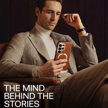 MagSafe Case for Samsung Galaxy S26 Ultra, Torras, QPRO Leather, Brown