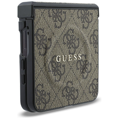 Θήκη MagSafe για Samsung Galaxy Z Flip8 F776, Guess, 4G Leather Classic, Καφέ