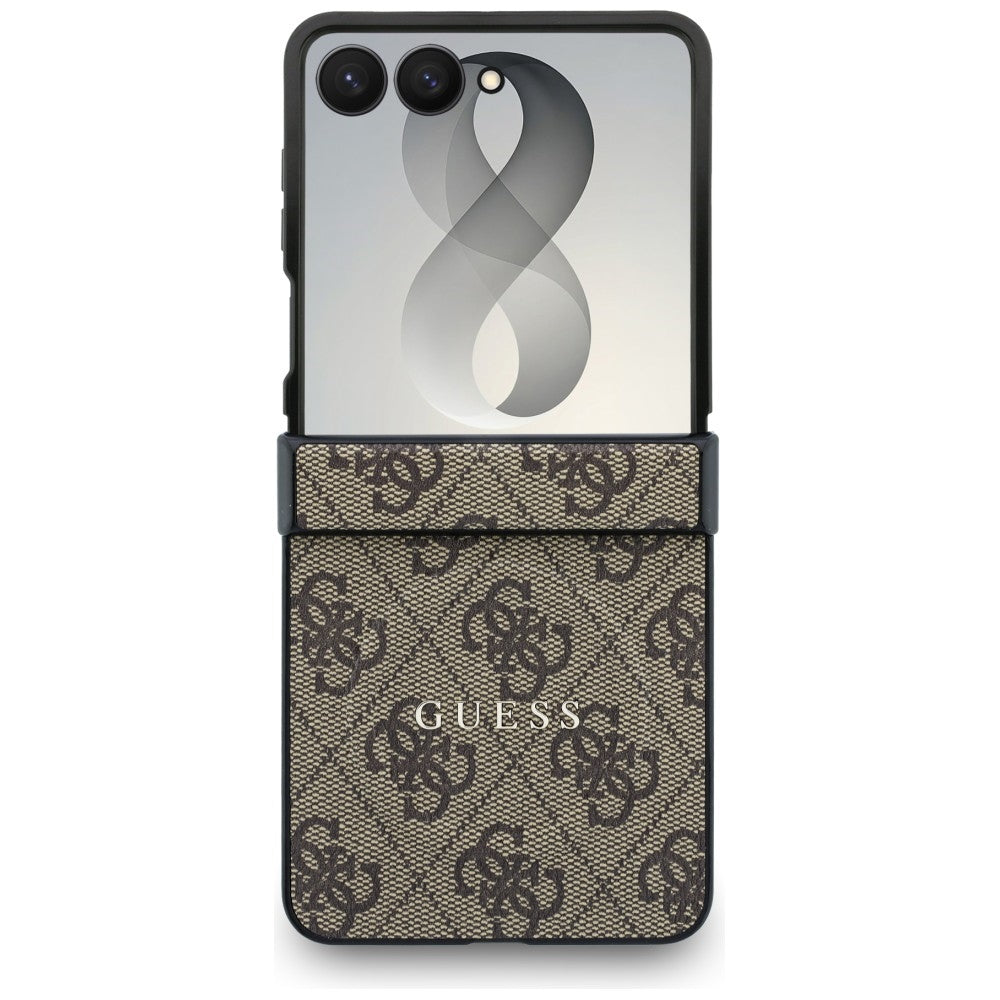Θήκη MagSafe για Samsung Galaxy Z Flip8 F776, Guess, 4G Leather Classic, Καφέ