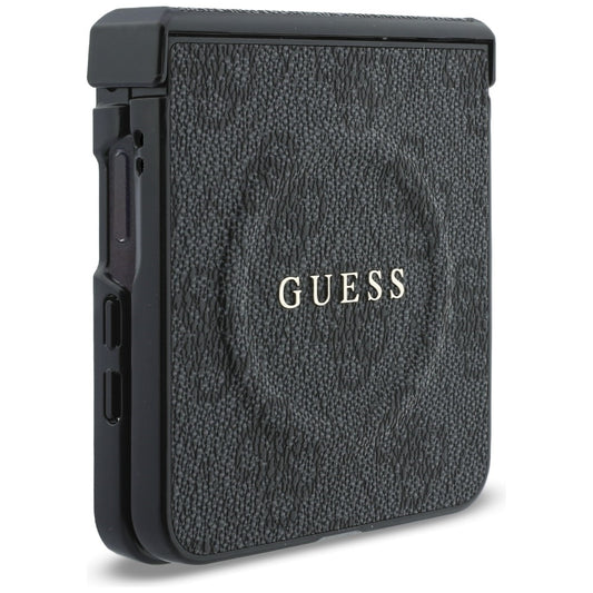 Θήκη MagSafe για Samsung Galaxy Z Flip8 F776, Guess, 4G Leather Classic, Μαύρη