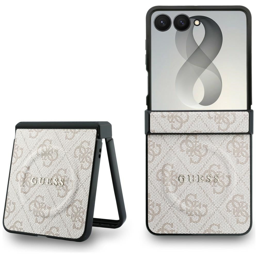 Θήκη MagSafe για Samsung Galaxy Z Flip8 F776, Guess, 4G Leather Classic, Ροζ