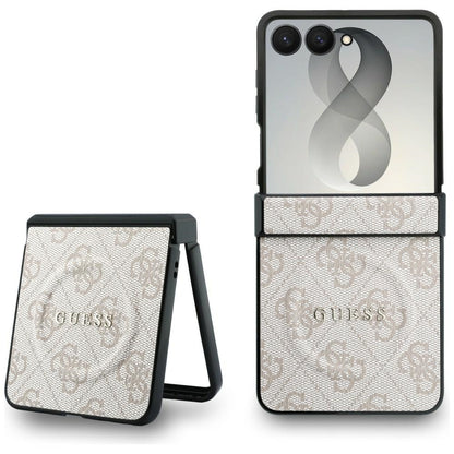 Θήκη MagSafe για Samsung Galaxy Z Flip8 F776, Guess, 4G Leather Classic, Ροζ