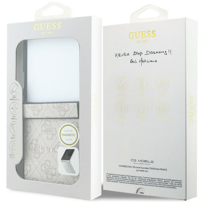 Θήκη MagSafe για Samsung Galaxy Z Flip8 F776, Guess, 4G Leather Classic, Ροζ